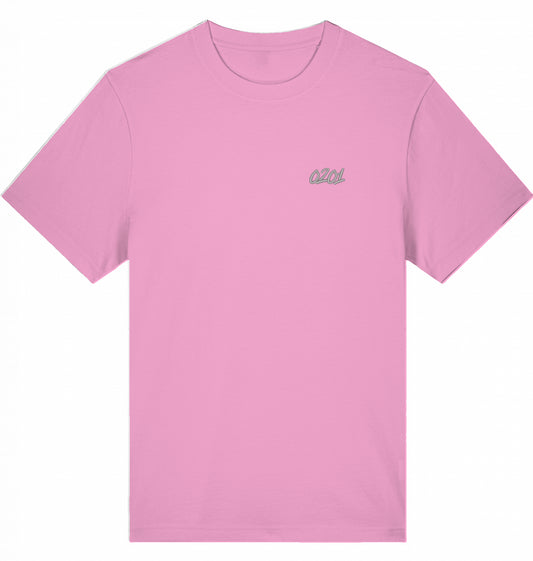 Besticktes T-Shirt mit 0201-Vorwahl in Pink