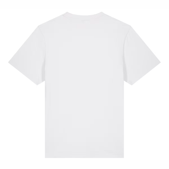 Besticktes T-Shirt mit 0201-Vorwahl in Weiss